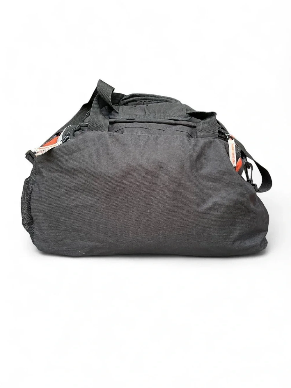 Harley-Davidson Duffel Bag Canvas Black Orange Travel Gym Weekender
